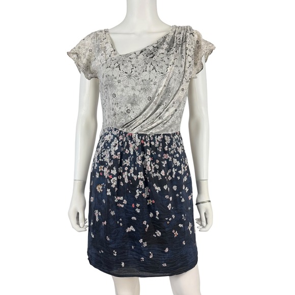 MM Couture by Miss Me Dresses & Skirts - MM Couture Miss Me 100% Silk Floral Mini Dress Draped Surplice Coquette S